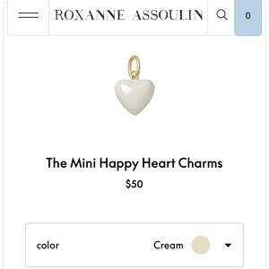 Roxanne Assoulin Cream Heart charm.